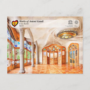 UNESCO WH- Antoni Gaudí - Casa Batlló Postkarte