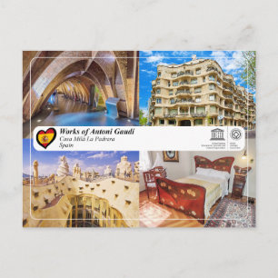 UNESCO WH- Antoni Gaudí - Casa Milà La Pedrera Postkarte