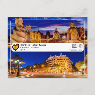 UNESCO WH- Antoni Gaudí - Casa Milà La Pedrera Postkarte