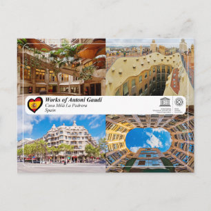 UNESCO WH- Antoni Gaudí - Casa Milà La Pedrera Postkarte