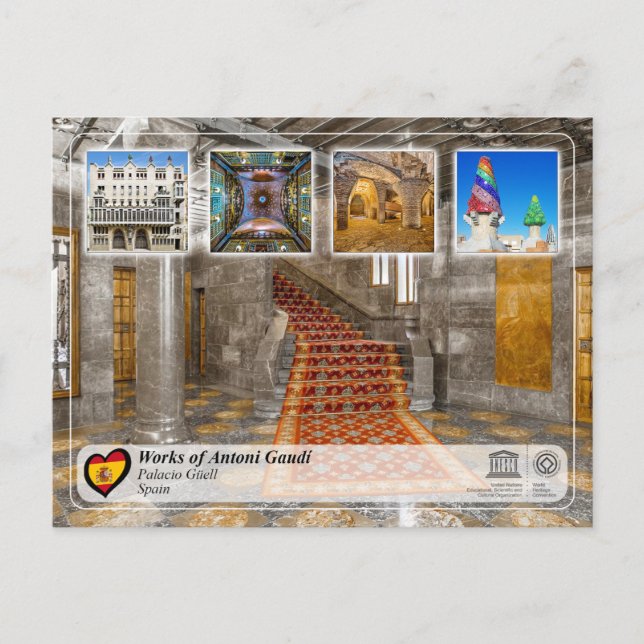 UNESCO WH- Antoni Gaudí - Palacio Güell Postkarte (Vorderseite)