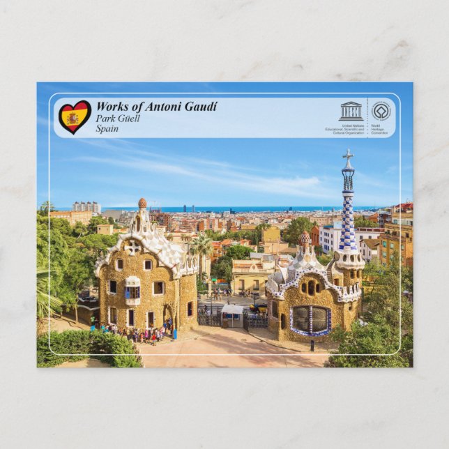 UNESCO WH- Antoni Gaudí - Park Güell Postkarte (Vorderseite)