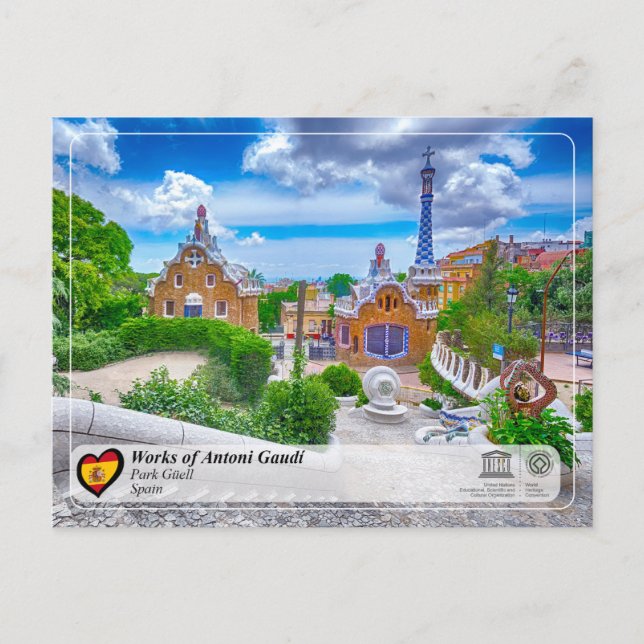 UNESCO WH- Antoni Gaudí - Park Güell Postkarte (Vorderseite)