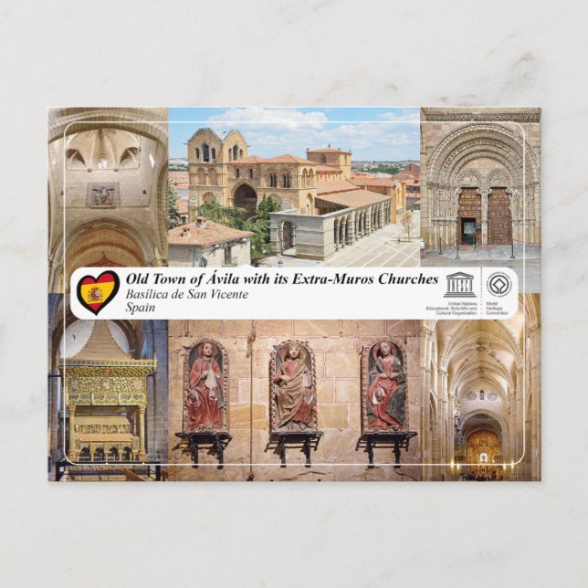 UNESCO WH- Ávila - Basílica de San Vicente Postkarte (Vorderseite)