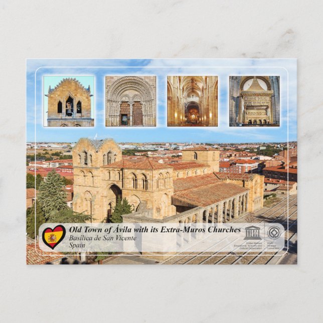 UNESCO WH- Ávila - Basílica de San Vicente Postkarte (Vorderseite)