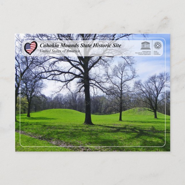 UNESCO WH- Cahokia Mounds Staat Historische Lage Postkarte (Vorderseite)