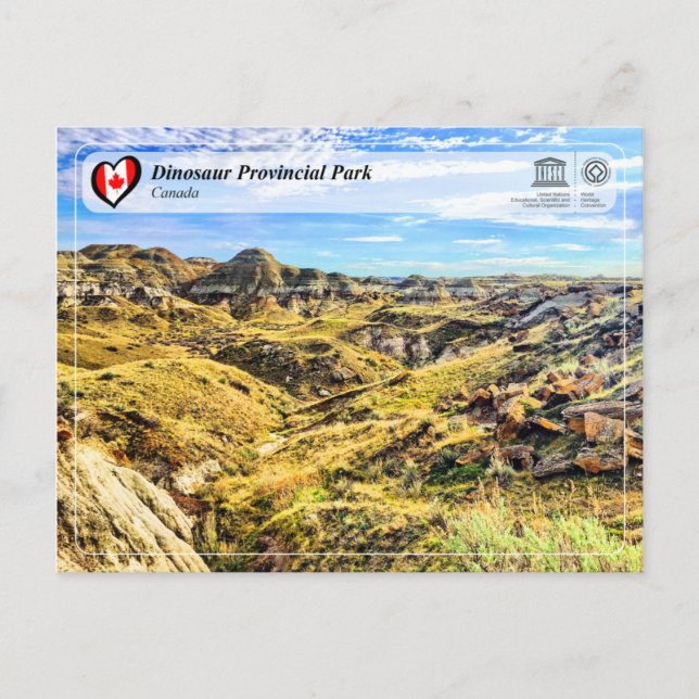 UNESCO WH- Dinosaur Provincial Park Postkarte (Vorderseite)