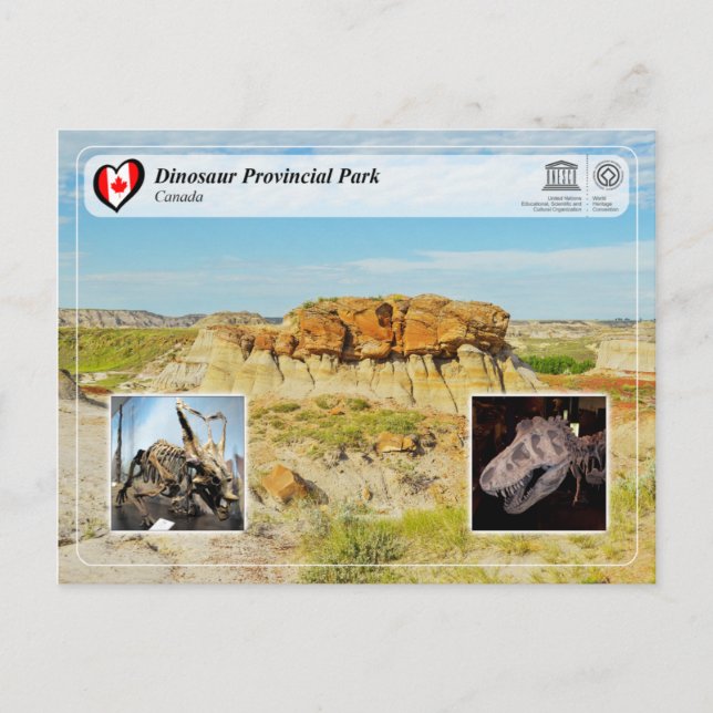 UNESCO WH- Dinosaur Provincial Park Postkarte (Vorderseite)