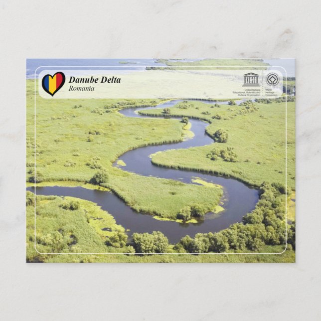 UNESCO WH- Donaudelta Postkarte (Vorderseite)