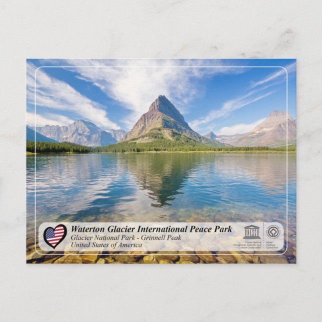 UNESCO WH- Glacier NP - Berg Grinnell Postkarte (Vorderseite)