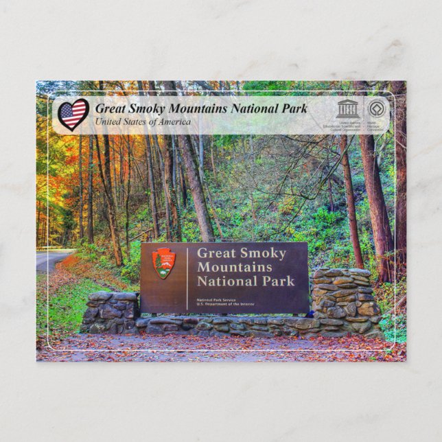 UNESCO WH- Great Smoky Mountains National Park Postkarte (Vorderseite)