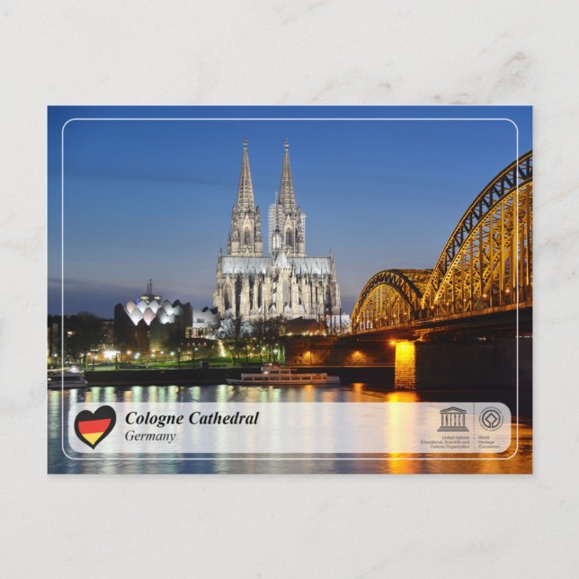 UNESCO WH- Kölner Dom Postkarte (Vorderseite)