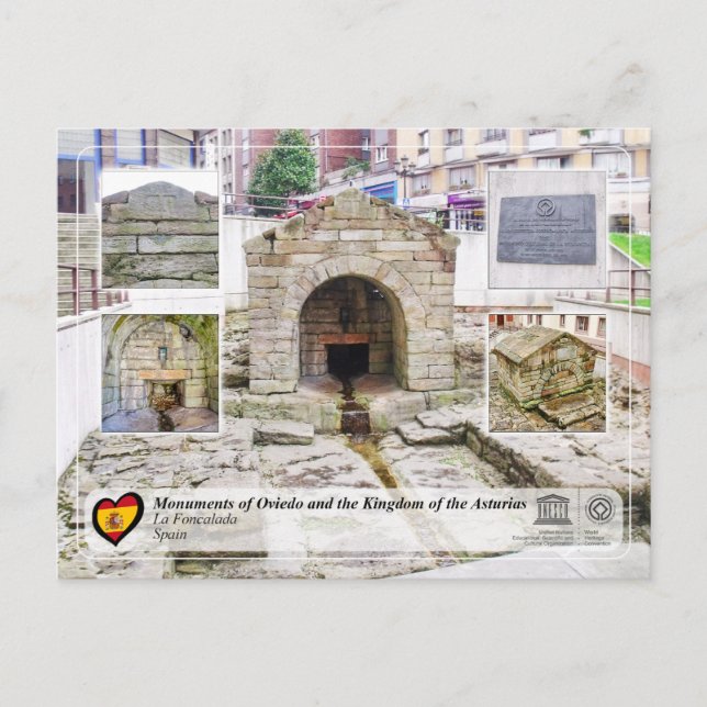 UNESCO WH- La Fuente de Foncalada Postkarte (Vorderseite)