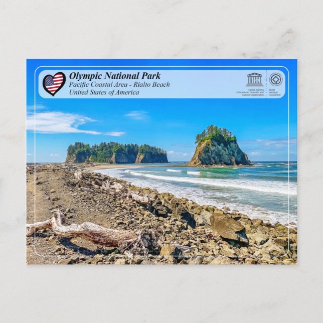 UNESCO WH- Olympischer Nationalpark - Rialto Beach Postkarte (Vorderseite)