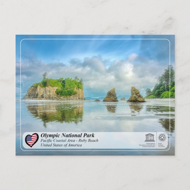 UNESCO WH- Olympischer Nationalpark - Ruby Beach Postkarte (Vorderseite)
