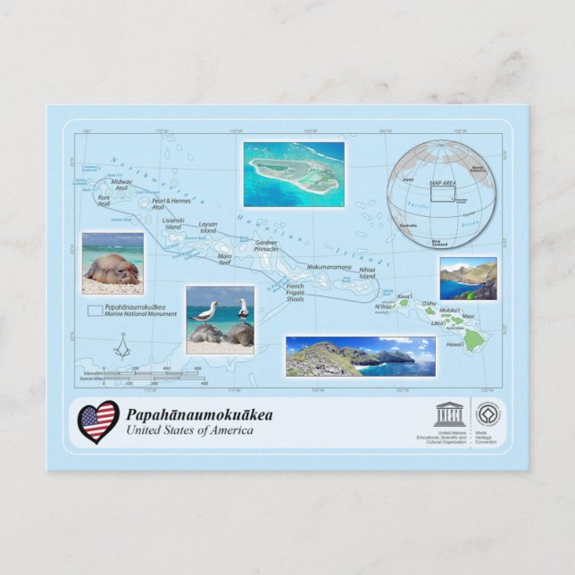 UNESCO WH- Papahānaumokuākea Postkarte (Vorderseite)