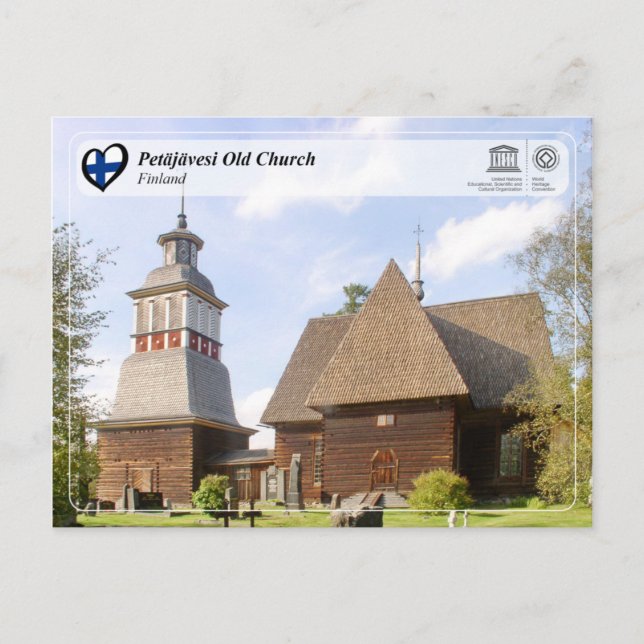 UNESCO WH- Petäjävesi Alte Kirche Postkarte (Vorderseite)