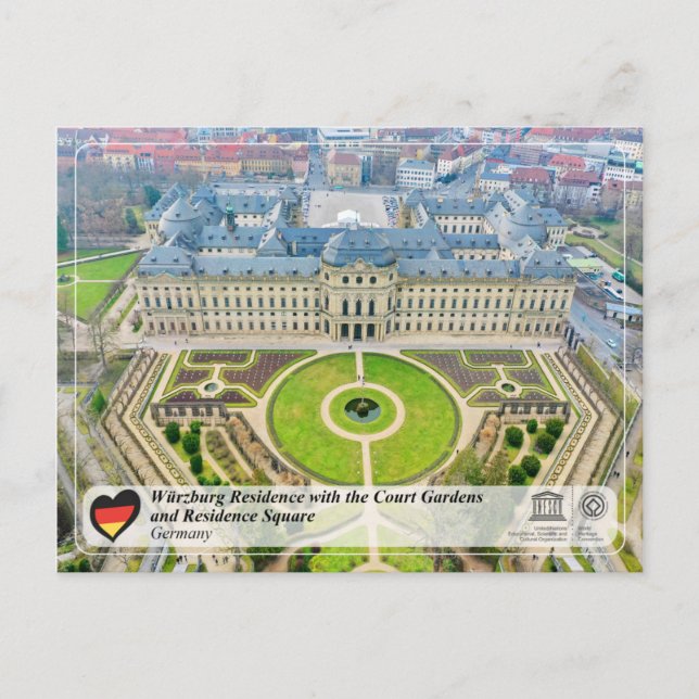 UNESCO WH- Residenz Würzburg Postkarte (Vorderseite)