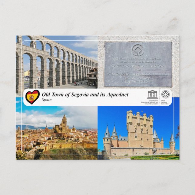 UNESCO WHS - Altstadt von Segovia und sein Aquäduk Postkarte (Vorderseite)