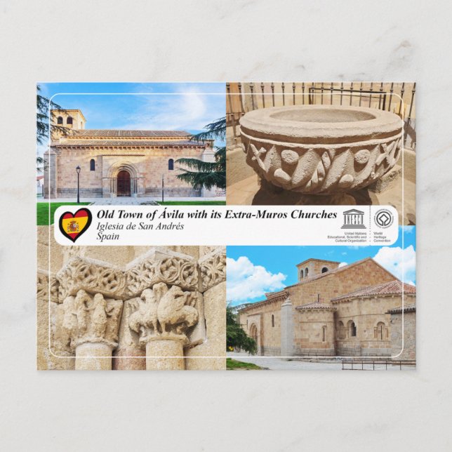 UNESCO WHS - Ávila - Iglesia de San Andrés Postkarte (Vorderseite)