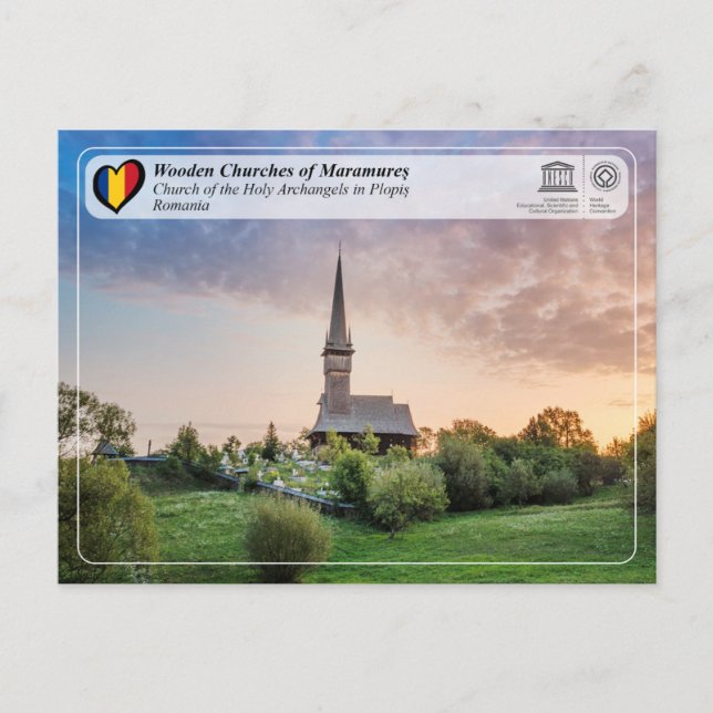 UNESCO WHS - Kirche des Heiligen Archangels Plopis Postkarte (Vorderseite)