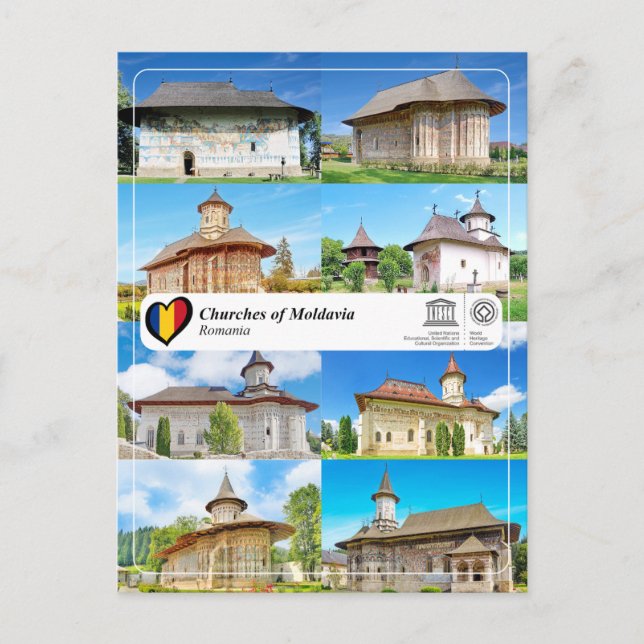UNESCO WHS - Kirchen von Moldawien Postkarte (Vorderseite)