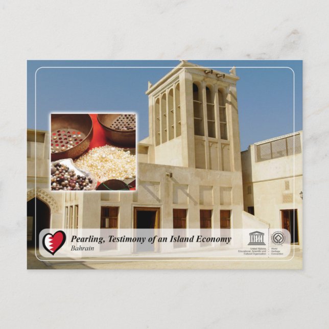 UNESCO WHS - Pearling, Zeugnis eines Island Econ Postkarte (Vorderseite)