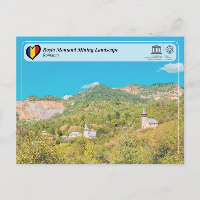 UNESCO WHS - Roșia Montană Bergbaulandschaft Postkarte (Vorderseite)