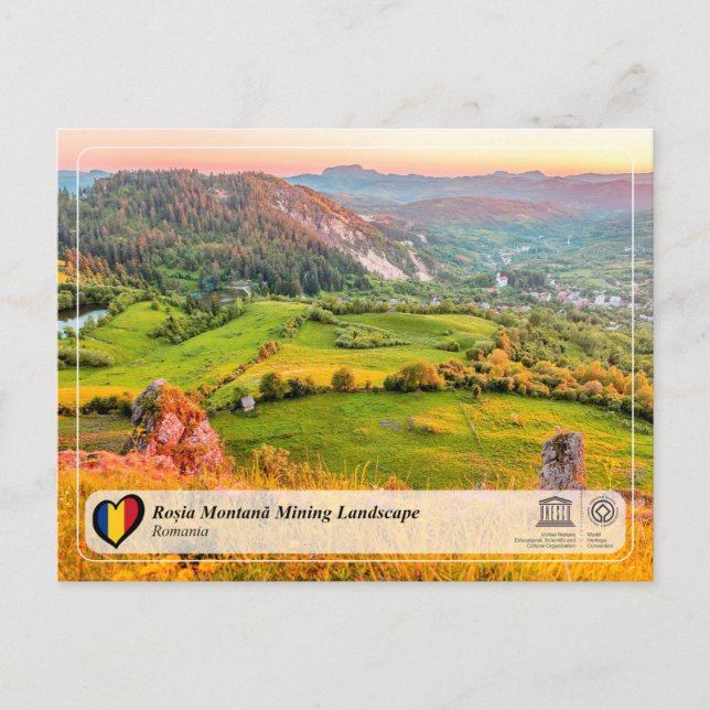 UNESCO WHS - Roșia Montană Bergbaulandschaft Postkarte (Vorderseite)
