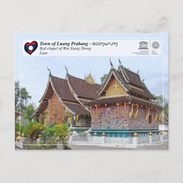 UNESCO WHS - Town of Luang Prabang - ຫລວງພະບາງ  Postkarte (Vorderseite)