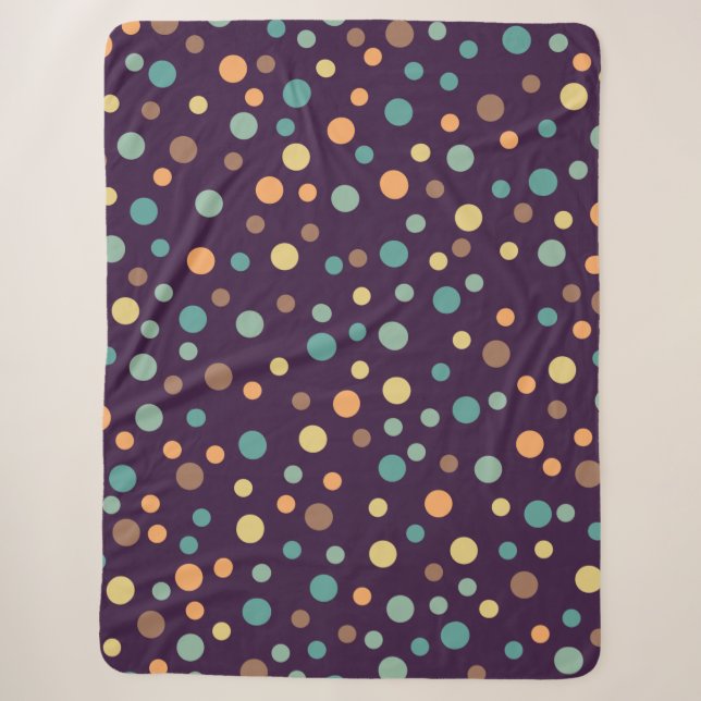 Uneven Scattered Polka Dot Vector Nahtloses Muster Sherpadecke (Vorderseite)