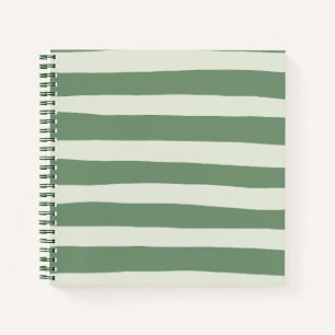 Uneven Streifen - grün Notizbuch
