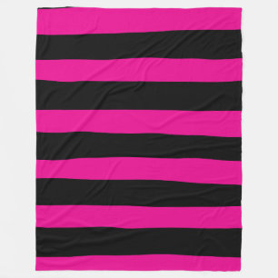 Uneven Streifen - Magenta und Schwarz Fleecedecke