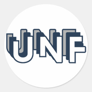 UNF University of North Florida Round Sticker