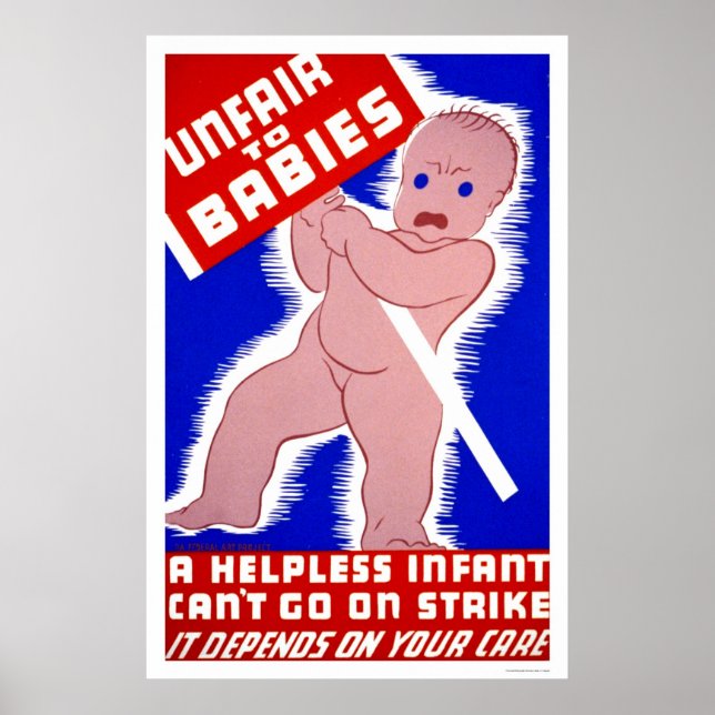Unfair gegenüber Babys 1938 WPA Poster (Vorne)