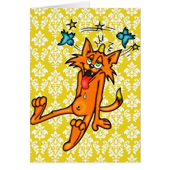 Unfall-vornübergeneigte Cartoon-Katze (Vorne)