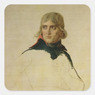 Unfertiges Porträt von General Bonaparte Quadratischer Aufkleber