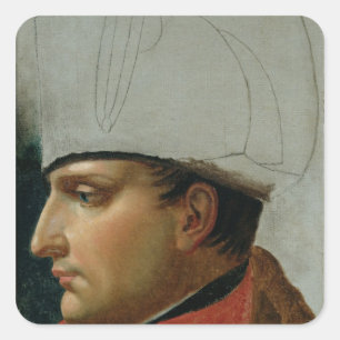 Unfertiges Porträt von Napoleon I Quadratischer Aufkleber