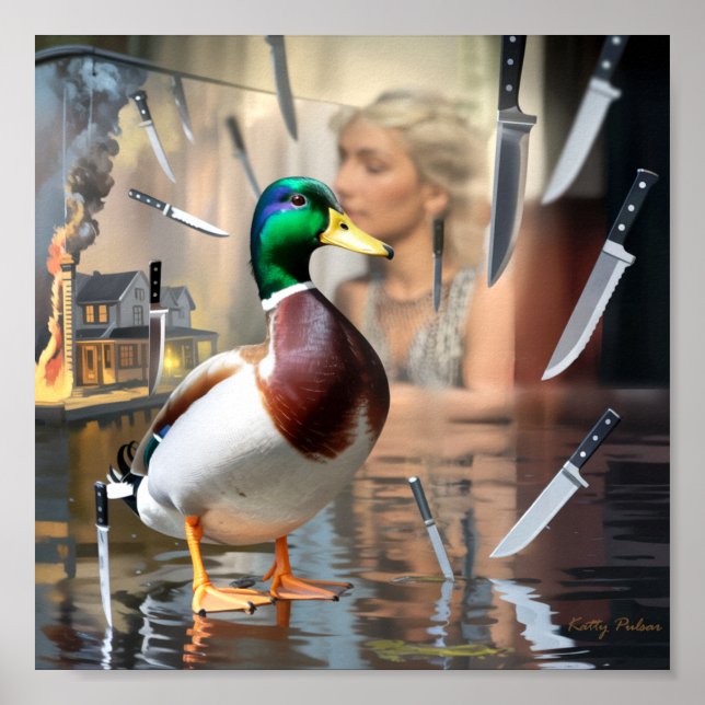 "Unflappable Duck" Art Poster Print Katty Pulsar (Vorne)
