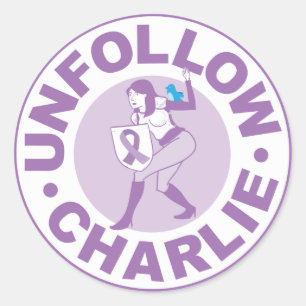 Unfollow Charlie Runder Aufkleber