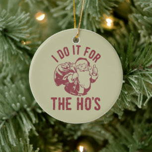 Unfreundliches Weihnachtsmann-Gesicht Ich mache es Keramik Ornament