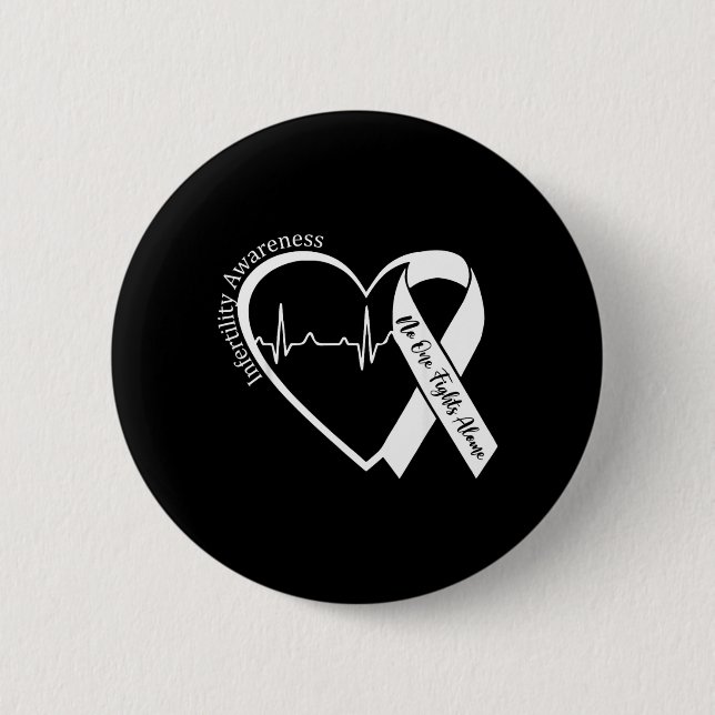 Unfruchtbarkeits-Bewusstseins-Herz Orange Ribbon I Button (Vorderseite)