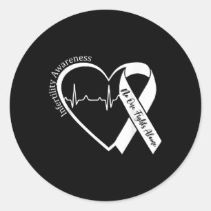 Unfruchtbarkeitsbewusstsein Herz Orange Ribbon Ivf Runder Aufkleber