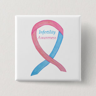 Unfruchtbarkeitsbewusstsein Rosa und blaues Button