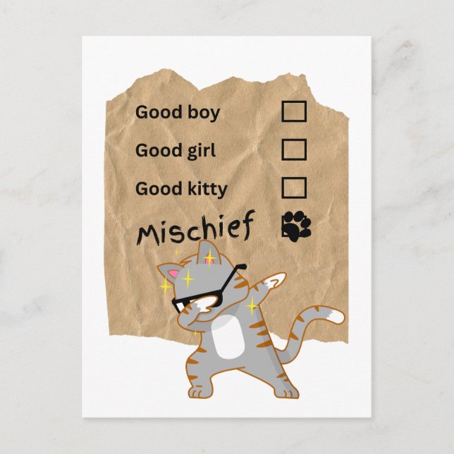 Unfug Katzen Postkarte (Vorderseite)