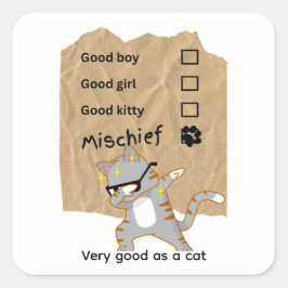 Unfug Katzen Quadratischer Aufkleber