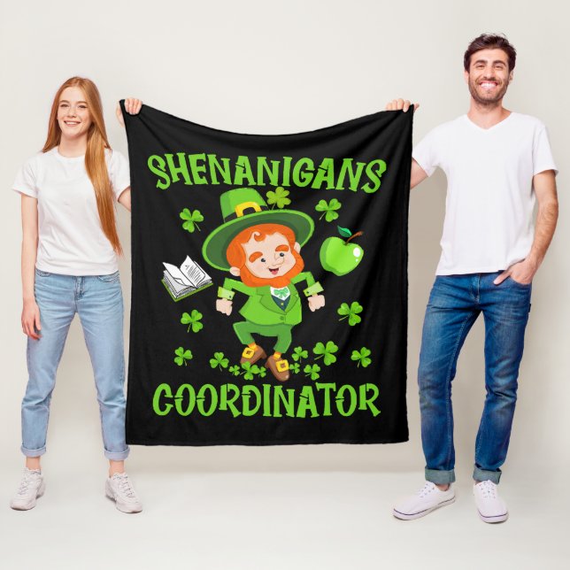 Unfugskoordinator Lustiger Lehrer St. Patrick's Fleecedecke (Beispiel)