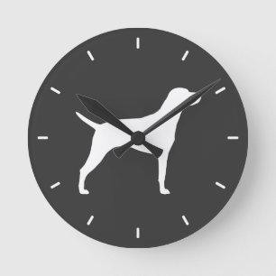Ungar Vizsla Silhouette Runde Wanduhr