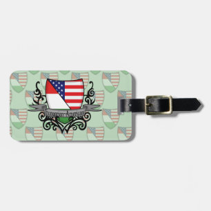 Ungarisch-Amerikanische Schild-Flagge Gepäckanhänger