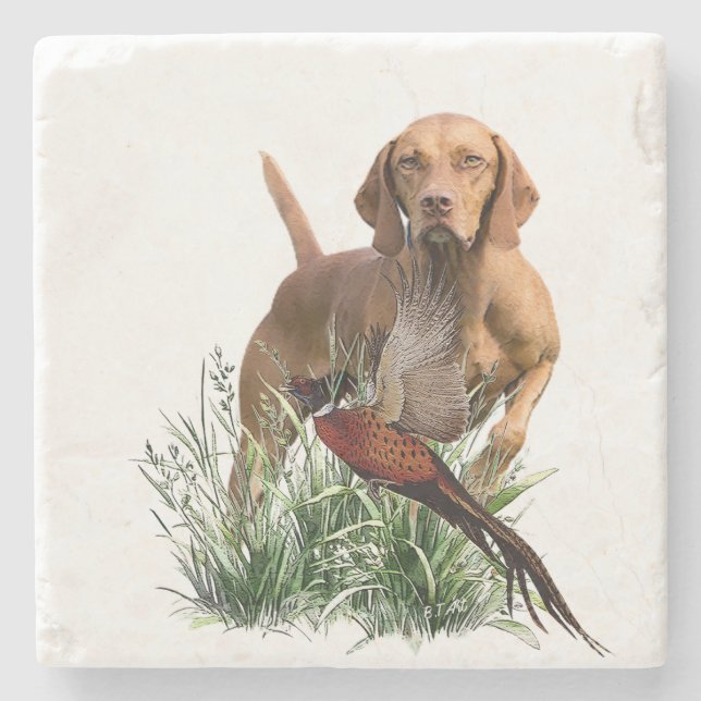 Ungarisch Vizsla Art Steinuntersetzer (Vorderseite)